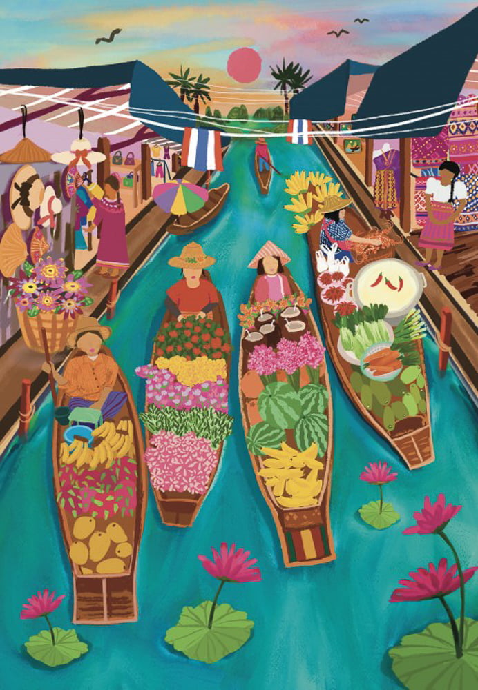 Puzzle Floating Market Thailand - Pieces & Peace - 1000 pièces – Image 2