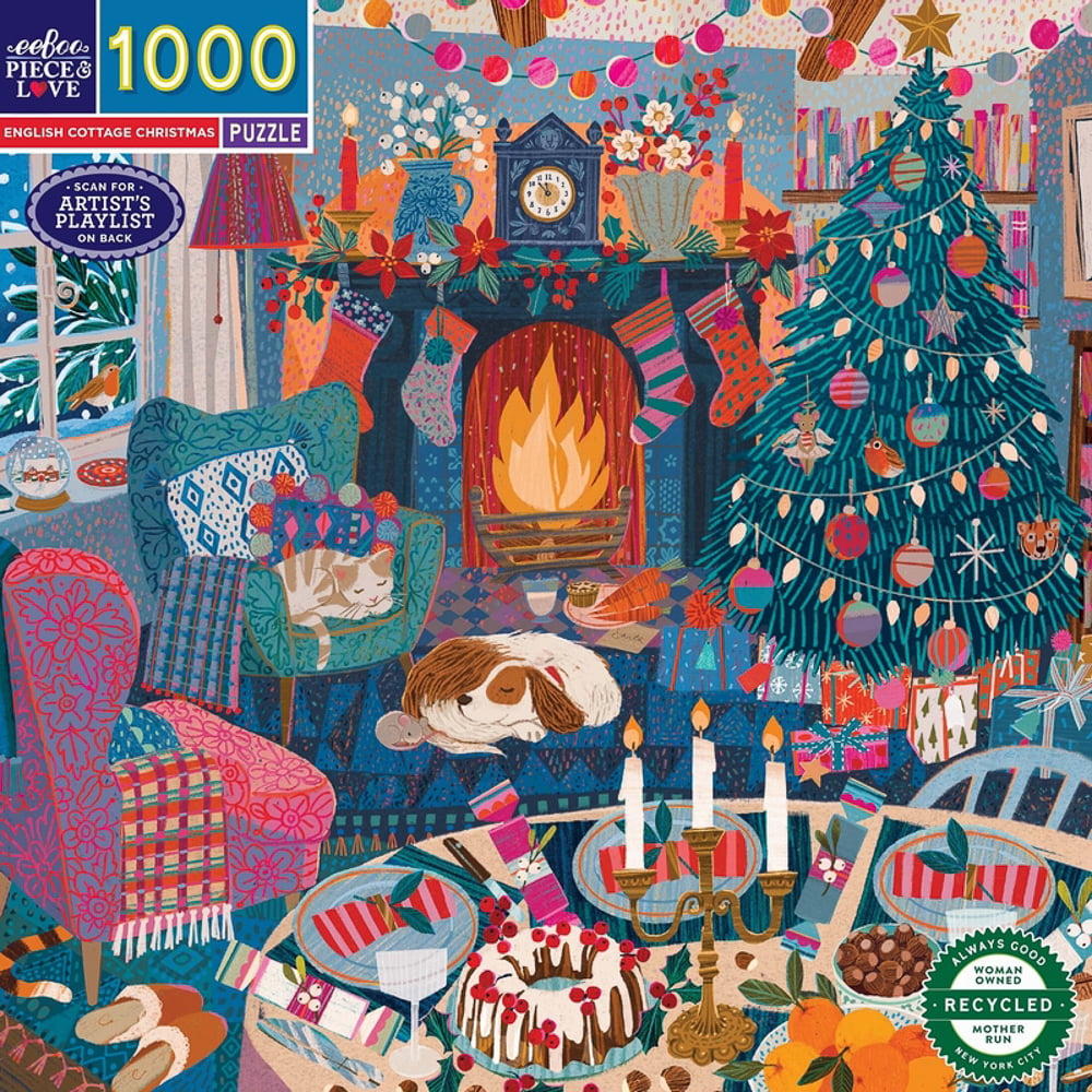 Puzzle English Cottage Christmas - eeBoo - 1000 pièces – Image 2
