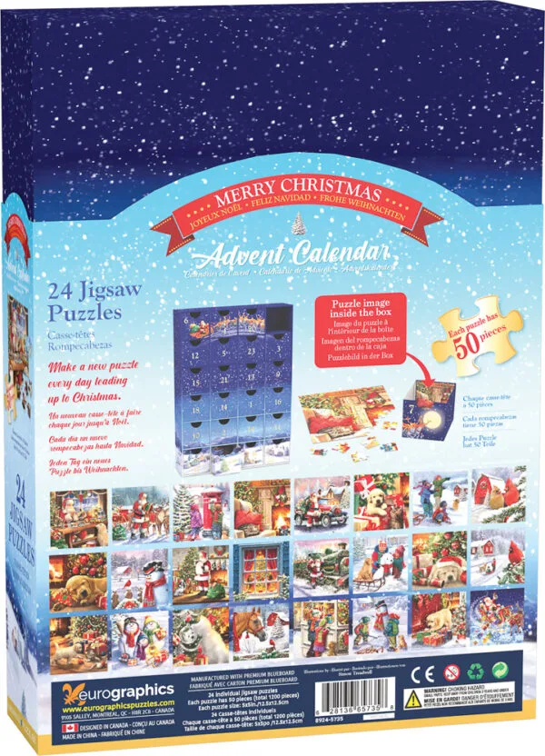 Calendrier de l’avent Puzzle Merry Christmas - Eurographics - 1200 pièces – Image 2