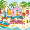 Puzzle Beach Huts - Magnolia - 1023 pièces