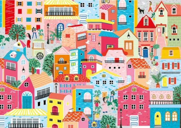 Puzzle Maisons Colorées - Magnolia - 1000 pièces – Image 2