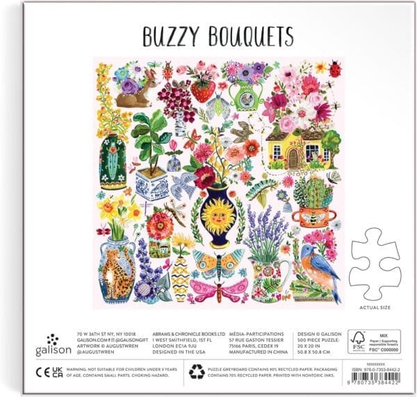 Puzzle Buzzy Bouquets - Galison - 500 pièces – Image 6