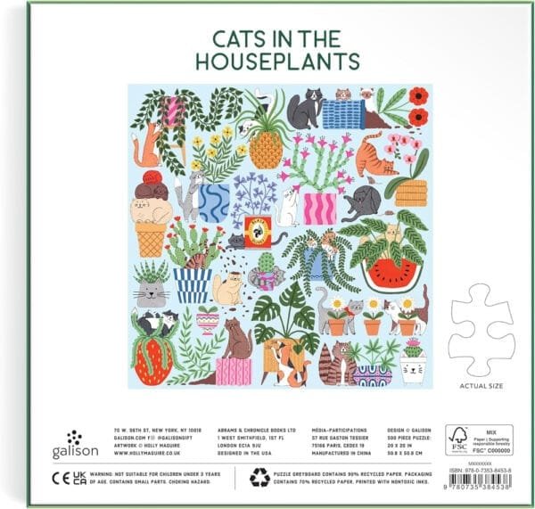 Puzzle Cats in The Houseplants - Galison - 500 pièces – Image 6