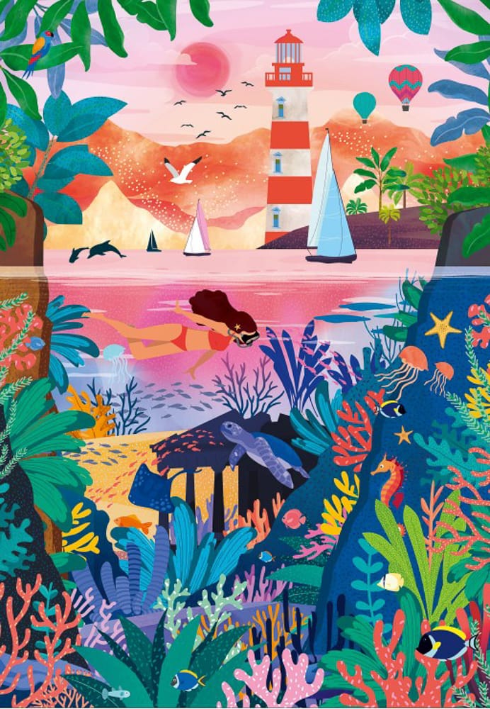 Puzzle Fonds Marins Colorés - Pieces & Peace - 1000 pièces – Image 2