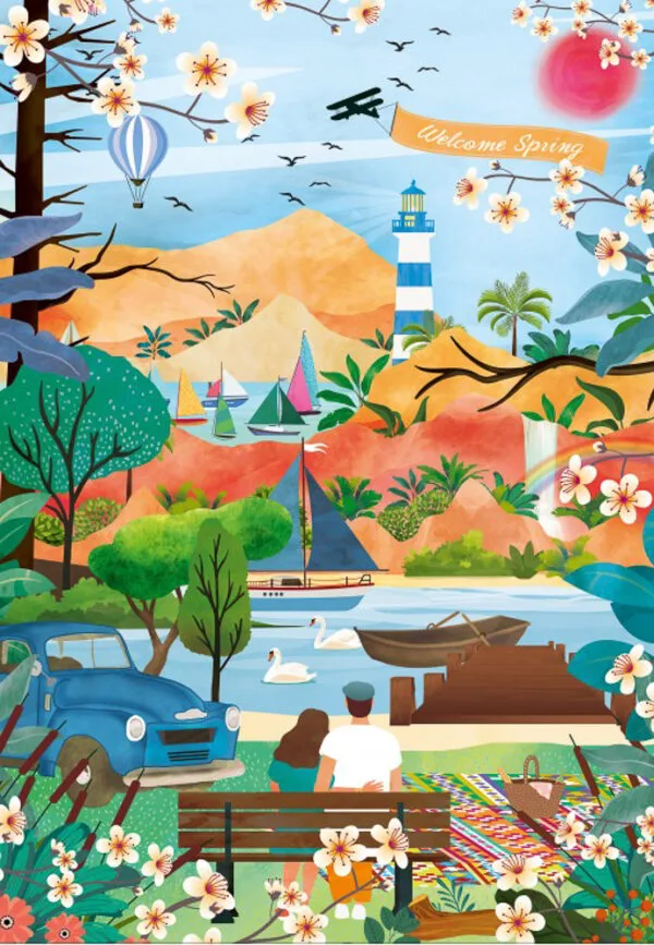 Puzzle Welcome Spring - Pieces & Peace - 1000 pièces – Image 2