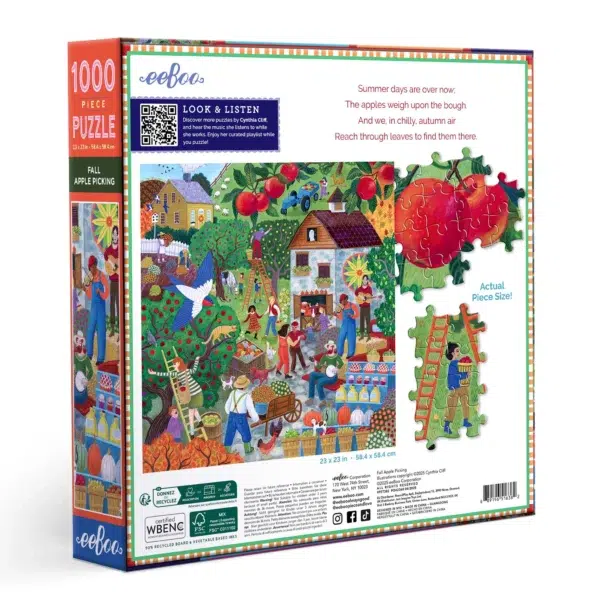 Puzzle FALL APPLE PICKING - eeBoo - 1000 pièces – Image 3