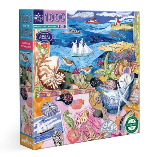 Puzzle SEASHELLS BY THE SHORE - eeBoo - 1000 pièces
