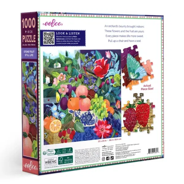 Puzzle STONE FRUIT STILL LIFE - eeBoo - 1000 pièces – Image 3