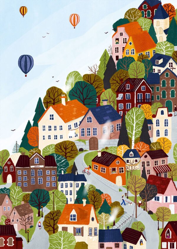 Puzzle Ville Forestière – Pieces & Peace – 1000 pièces – Image 2