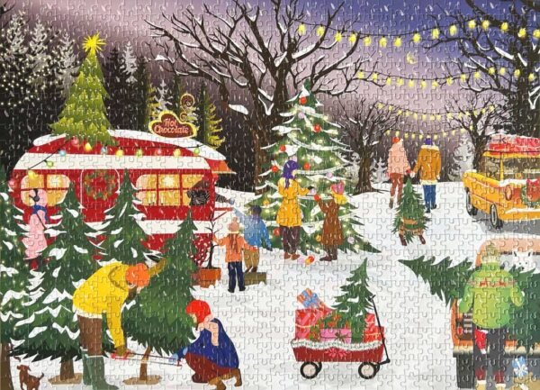 Calendrier de l’avent Christmas Tress & Snow Flakes - Vissevasse - 1000 pièces – Image 7
