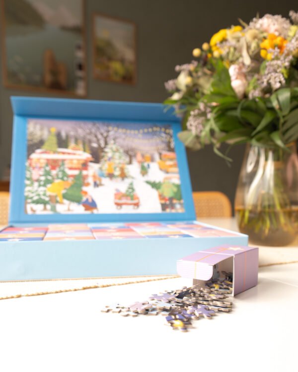 Calendrier de l’avent Christmas Tress & Snow Flakes - Vissevasse - 1000 pièces – Image 5