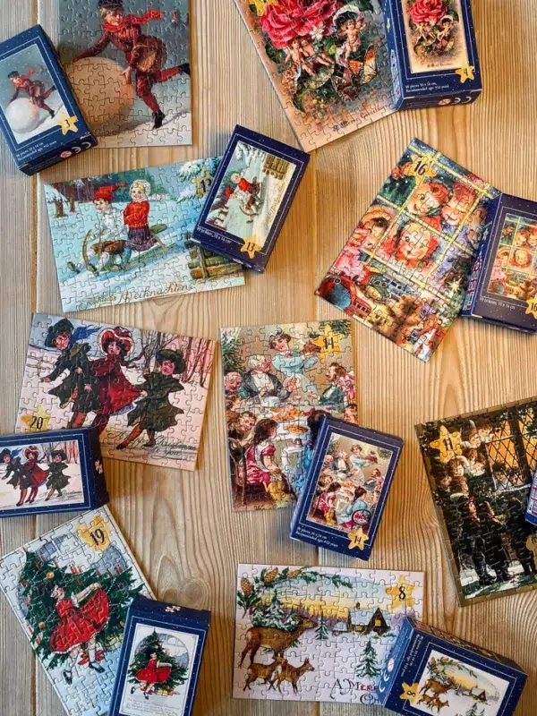 Calendrier de l'avent Vintage Postcards - Penny Puzzle - 24 X 99 pièces