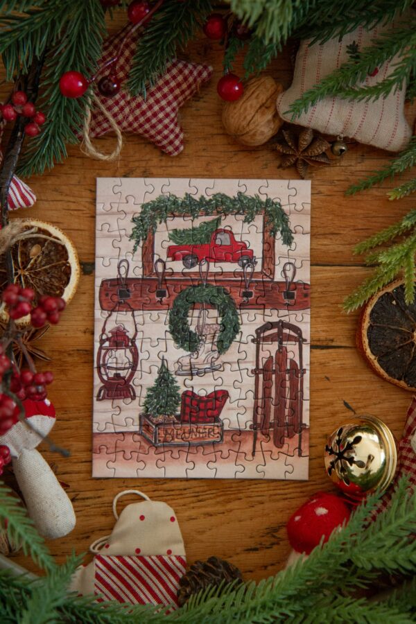 Puzzle Noël Farmhouse – Caro from Woodland – 99 pièces