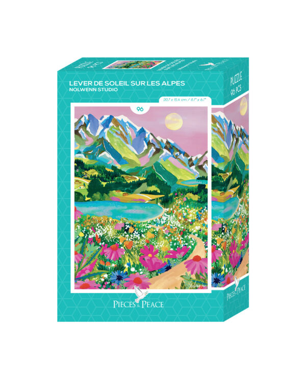 Puzzle Lever de Soleil sur les Alpes - Pieces & Peace - 96 pièces