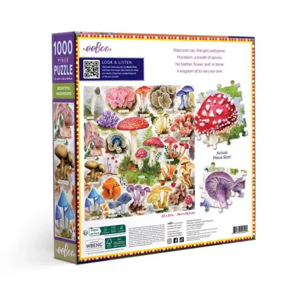 Puzzle BOUNTIFUL MUSHROOMS - eeBoo - 1000 pièces