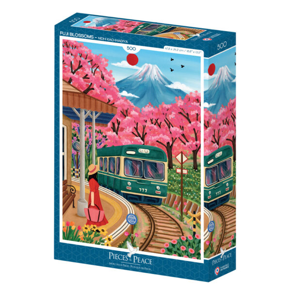 Puzzle Fuji Blossoms - Pieces & Peace - 500 pièces