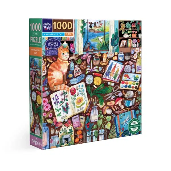 NATURALIST'S CAT Puzzle NATURALIST'S CAT - eeBoo - 1000 pièces