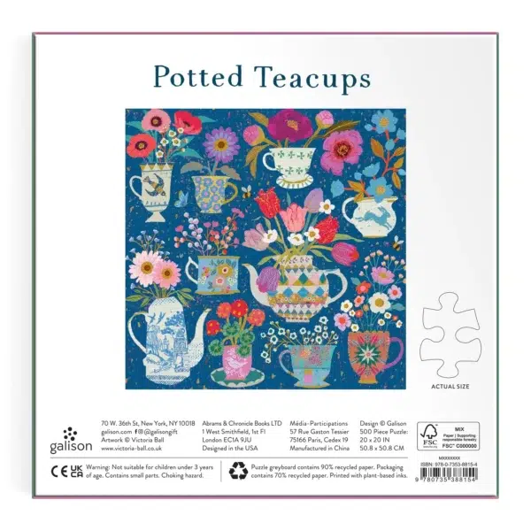 Puzzle Potted Teacups - Galison - 500 pièces