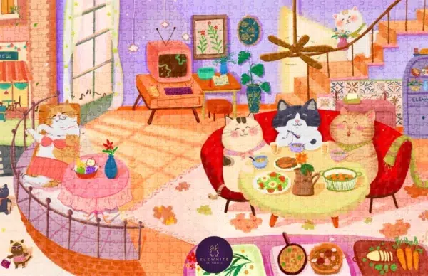 Purrfect Life2 Puzzle Purrfect Life - Elewhite - 1000 pièces
