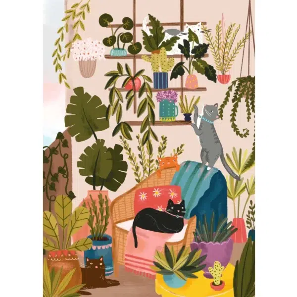 Puzzle Balcony Cats - Villager - 1000 pièces