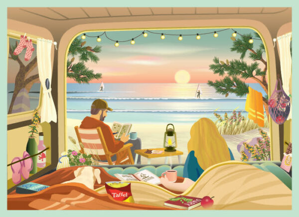 Puzzle CAMPER BY THE OCEAN - Vissevasse - 1000 pièces