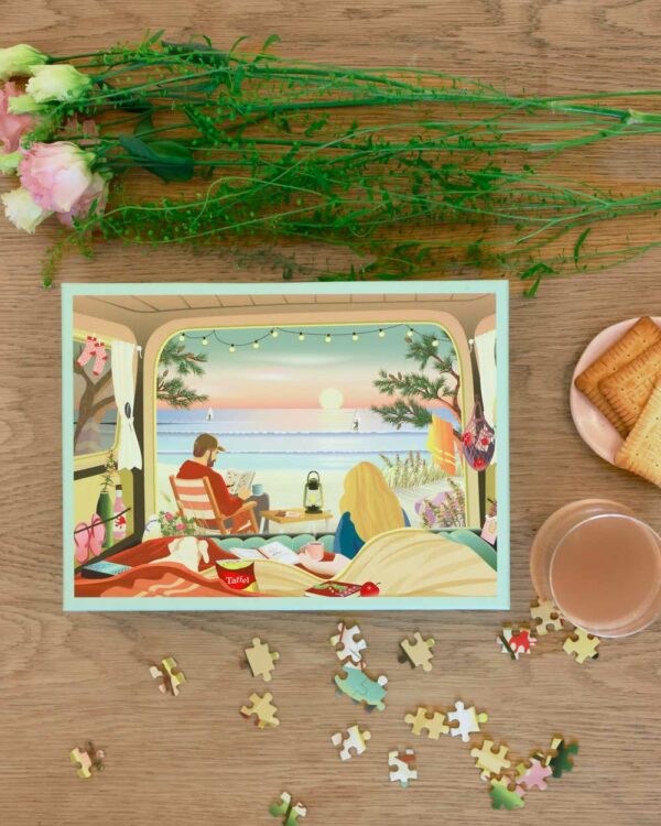 Puzzle CAMPER BY THE OCEAN - Vissevasse - 1000 pièces