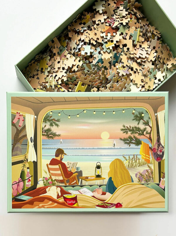 Puzzle CAMPER BY THE OCEAN - Vissevasse - 1000 pièces