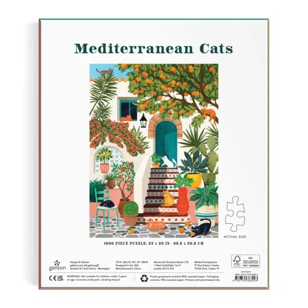 Mediterranean Cats3 Puzzle Mediterranean Cats - Galison - 1000 pièces
