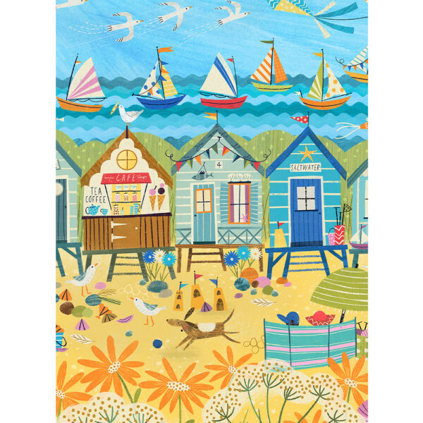 Puzzle Mini Beach Huts - Pieces & Peace - 96 pièces