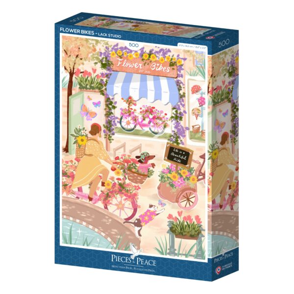 Puzzle Vélos Fleuris - Pieces & Peace - 500 pièces