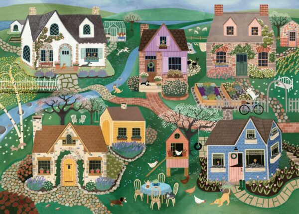 Cottage Lane2 Puzzle Cottage Lane - Pieces & Peace - 1500 pièces