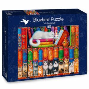 Puzzle Cat Bookshelf - Bluebird - 1000 pièces