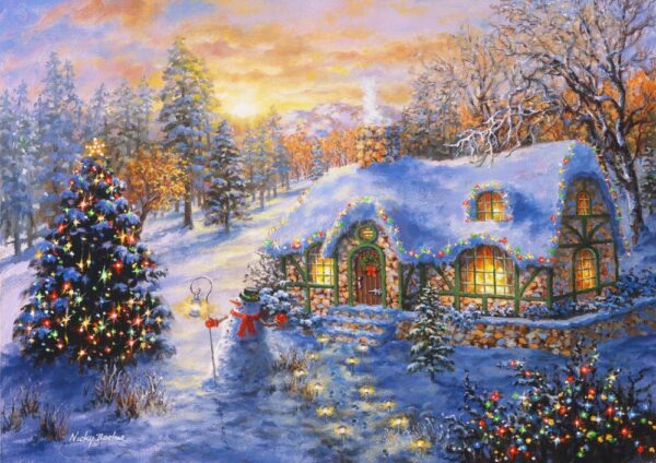 Puzzle Christmas Cottage - Bluebird - 2000 pièces Puzzle Christmas Cottage - Bluebird - 2000 pièces