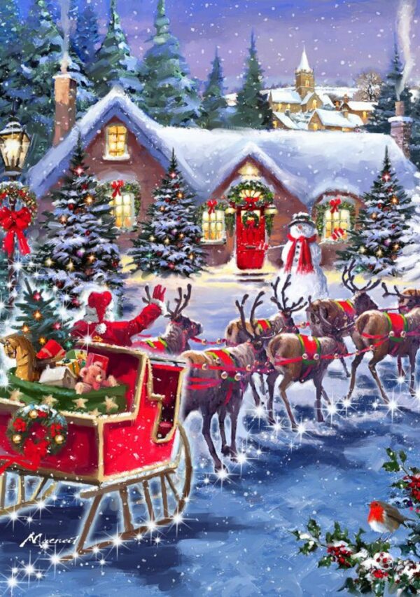 Puzzle Santa And Sleigh - Bluebird - 500 pièces Puzzle Santa And Sleigh - Bluebird - 500 pièces