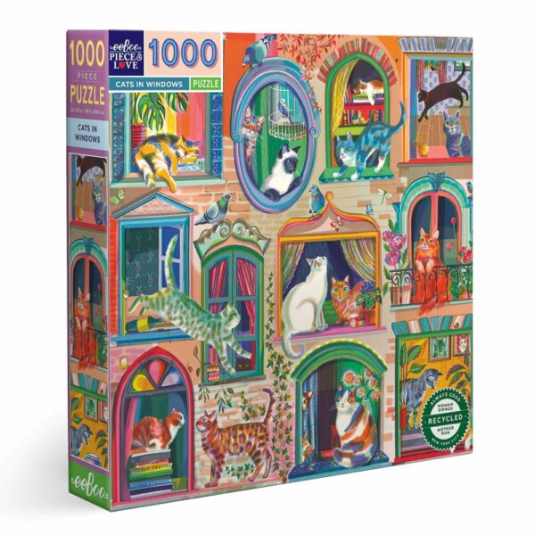 Puzzle Cats in Windows - eeBoo - 1000 pièces Puzzle Cats in Windows - eeBoo - 1000 pièces