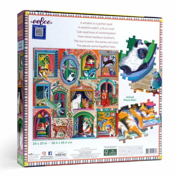 Puzzle Cats in Windows - eeBoo - 1000 pièces Puzzle Cats in Windows - eeBoo - 1000 pièces