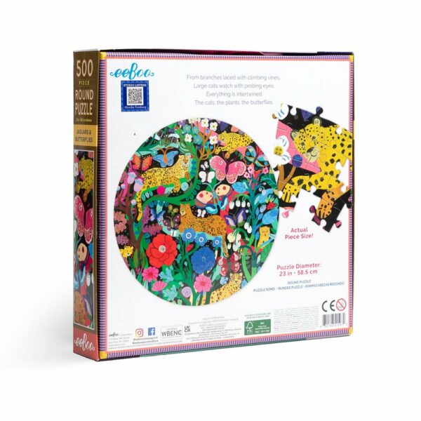 Puzzle Jaguars & Butterflies - eeBoo - 500 pièces