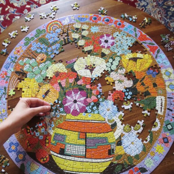 Puzzle Purple Bird and Flowers - eeBoo - 500 pièces