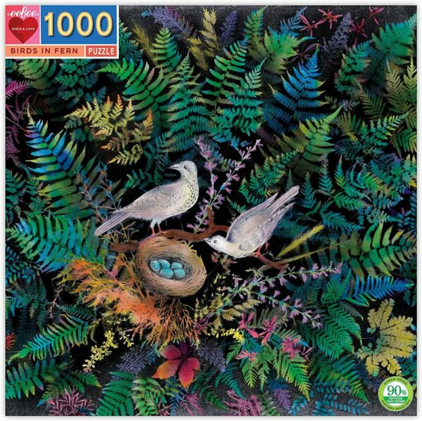 Puzzle Birds in Fern - eeBoo - 1000 pièces