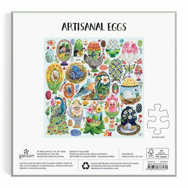 Puzzle Artisanal Eggs - Galison - 500 pièces