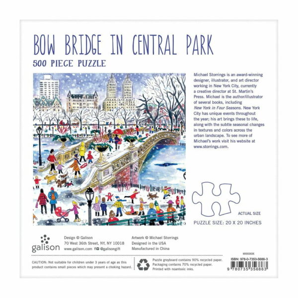 Puzzle Bow Bridge In Central Park - Galison - 500 pièces