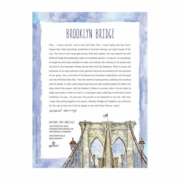 Puzzle Brooklyn Bridge - Galison - 1000 pièces