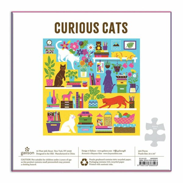 Puzzle Curious Cats - Galison - 500 pièces