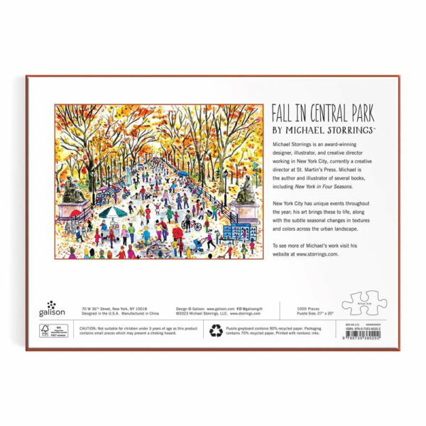 Puzzle Fall in Central Park - Galison - 1000 pièces