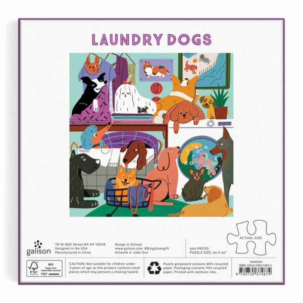 Puzzle Laundry Dogs - Galison - 500 pièces