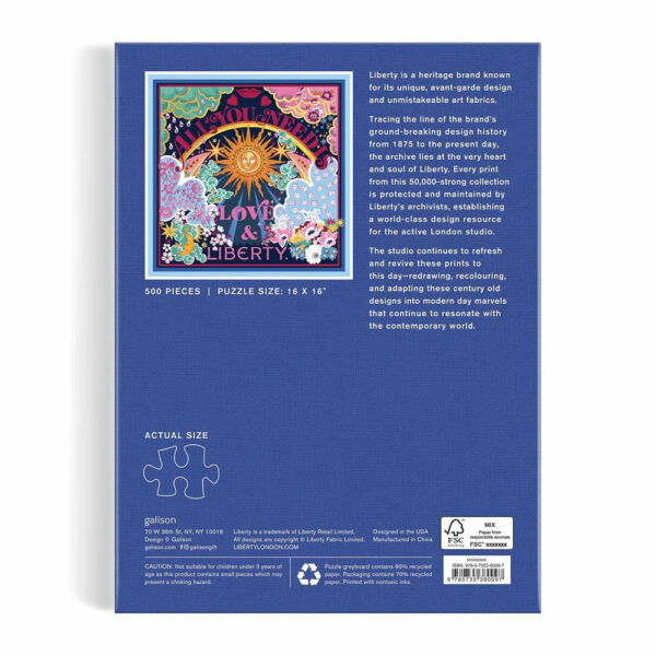 Puzzle Liberty All You Need is Love - Galison - 500 pièces