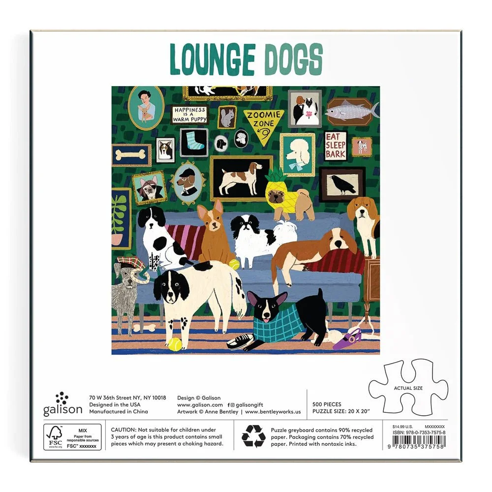 Puzzle Lounge Dogs - Galison - 500 pièces