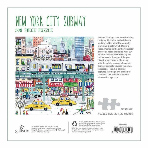 Puzzle New York City Subway - Galison - 500 pièces