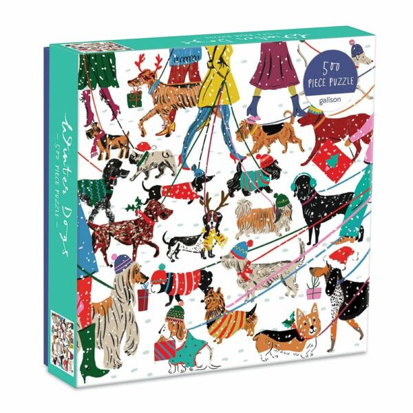Puzzle Winter Dogs - Galison - 500 pièces Puzzle Winter Dogs - Galison - 500 pièces