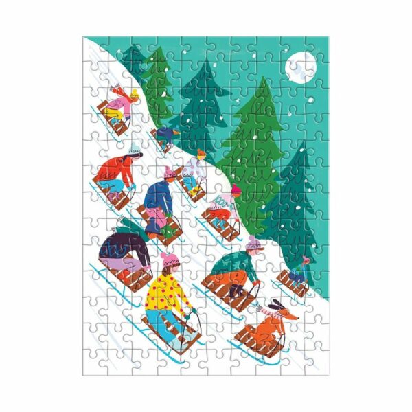 Puzzle Winter Sledding - Galison - 130 pièces Puzzle Winter Sledding - Galison - 130 pièces